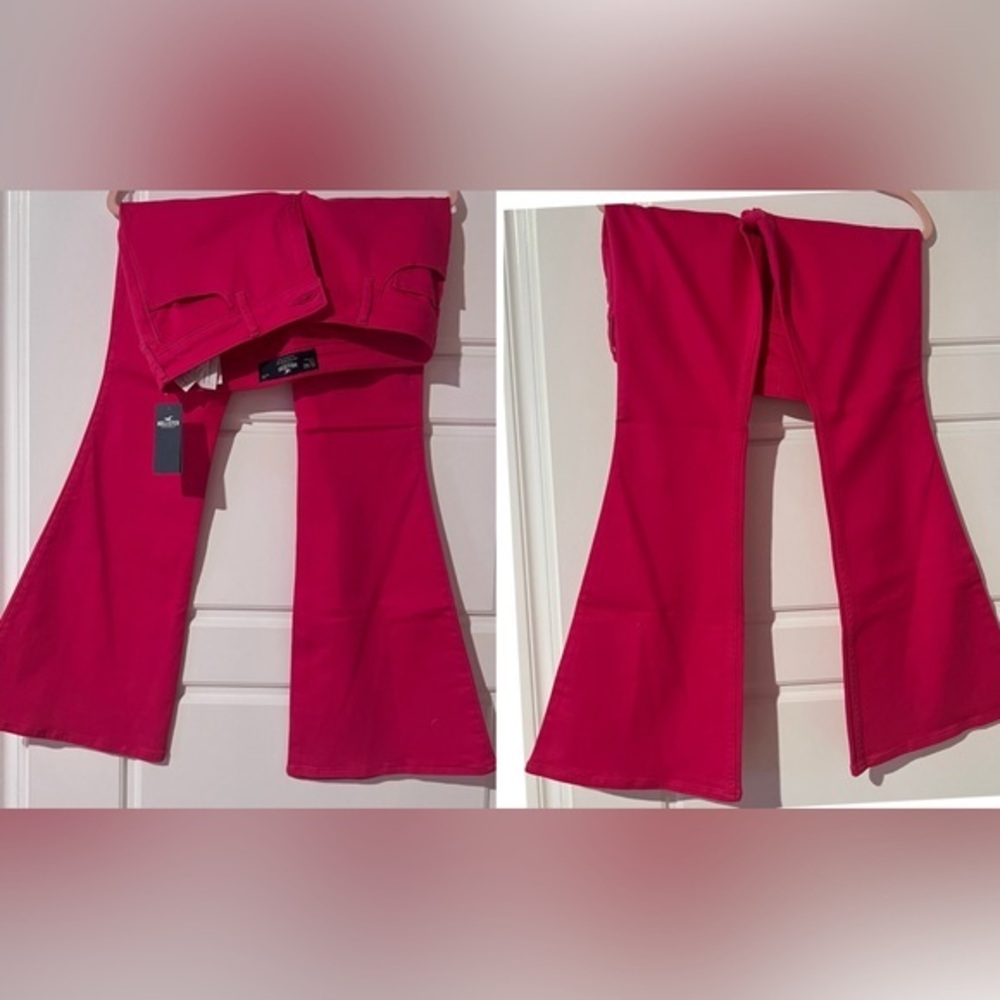 NWT • Hollister • Low-Rise Pink Vintage Flare Jeans • Size 5S